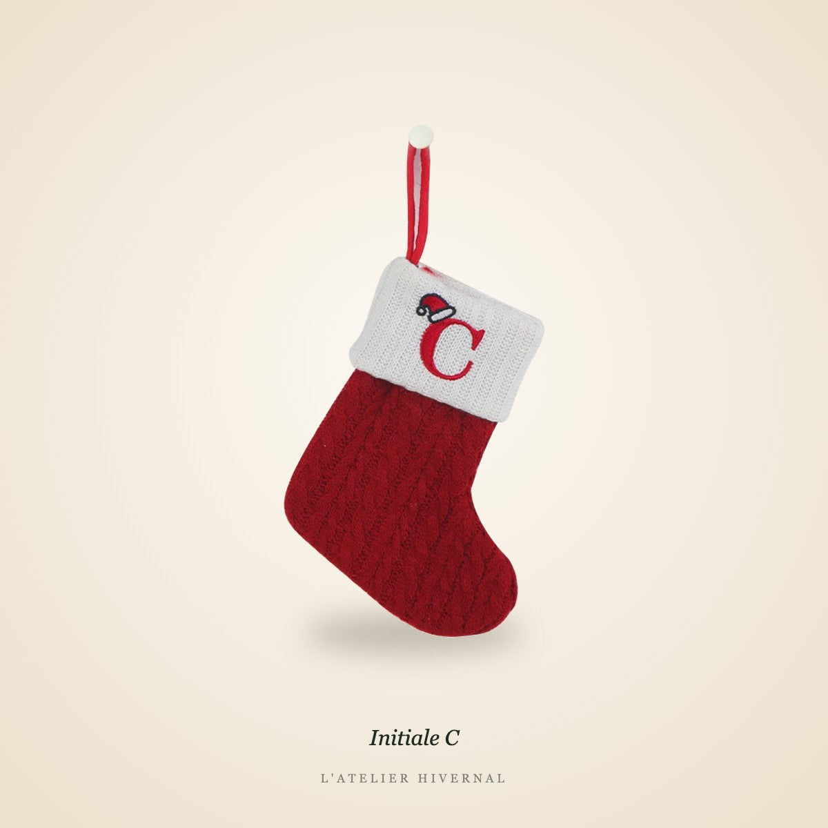Mini-chaussette de Noël, Initiale C