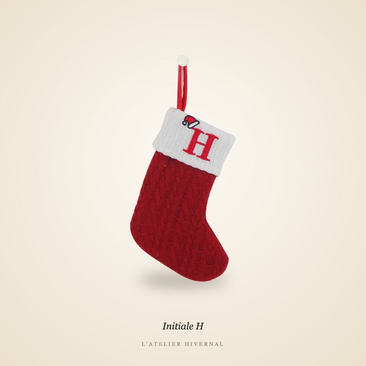 Mini-chaussette de Noël, Initiale H
