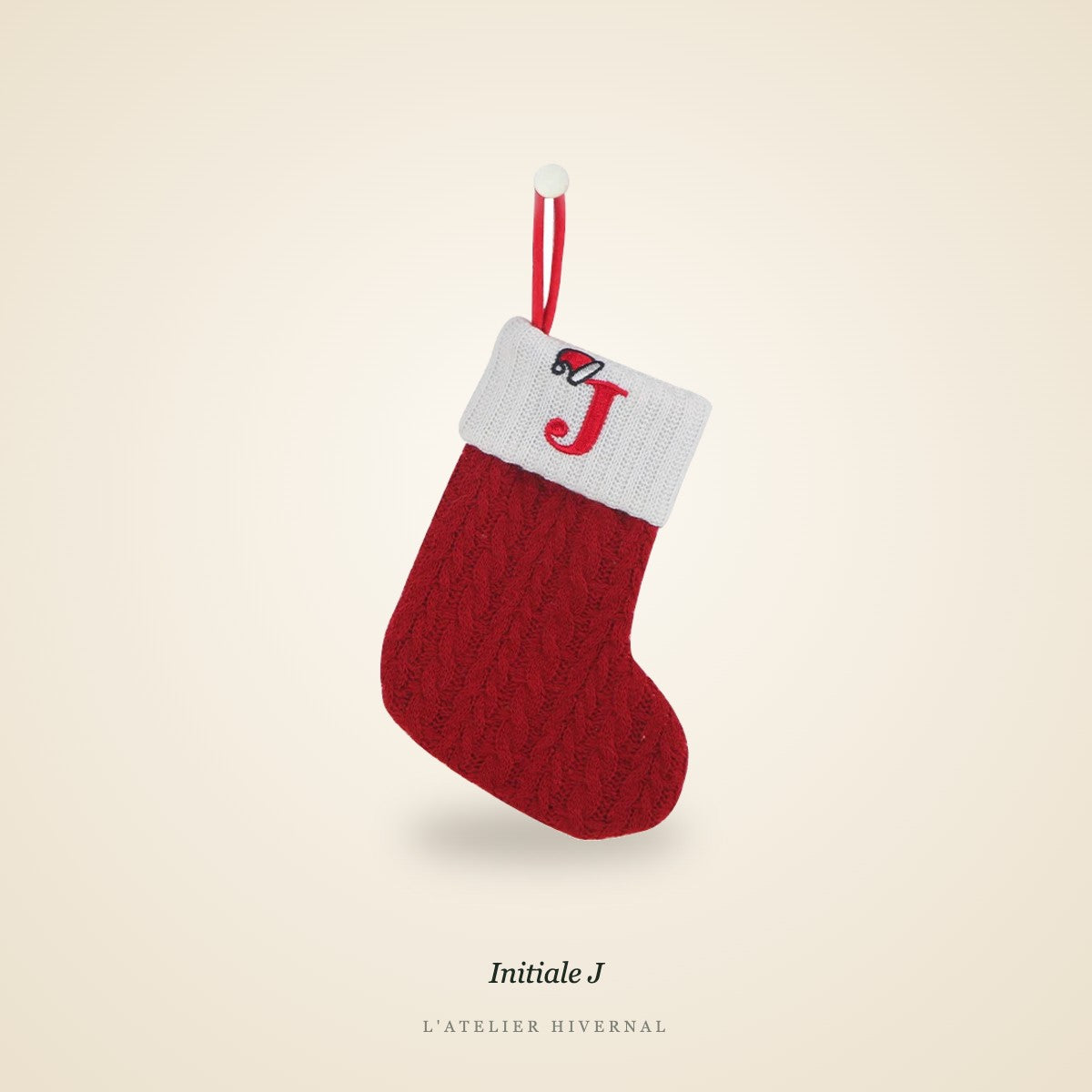 Mini-chaussette de Noël, Initiale J