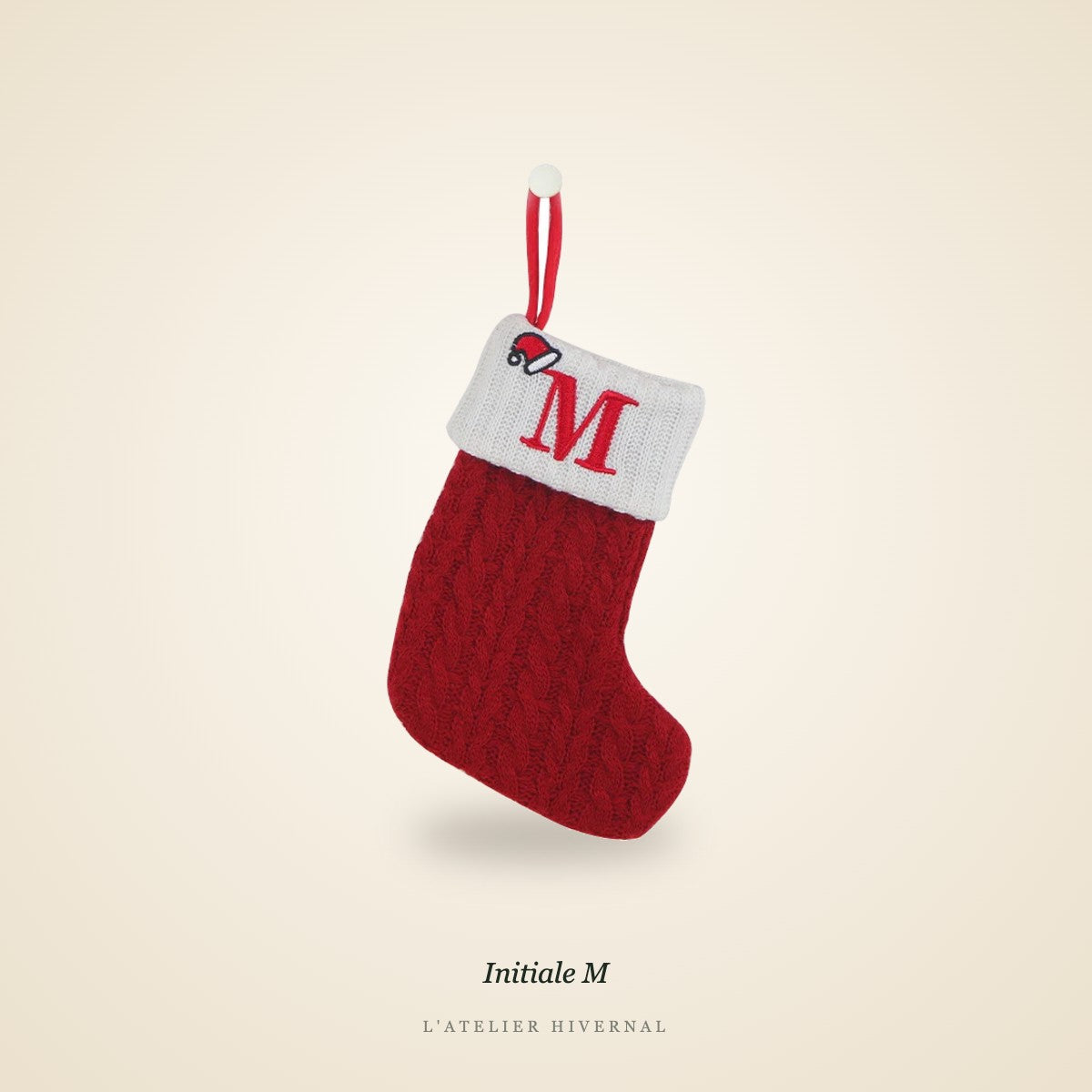 Mini-chaussette de Noël, Initiale M