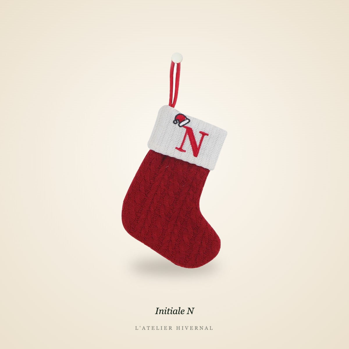Mini-chaussette de Noël, Initiale N