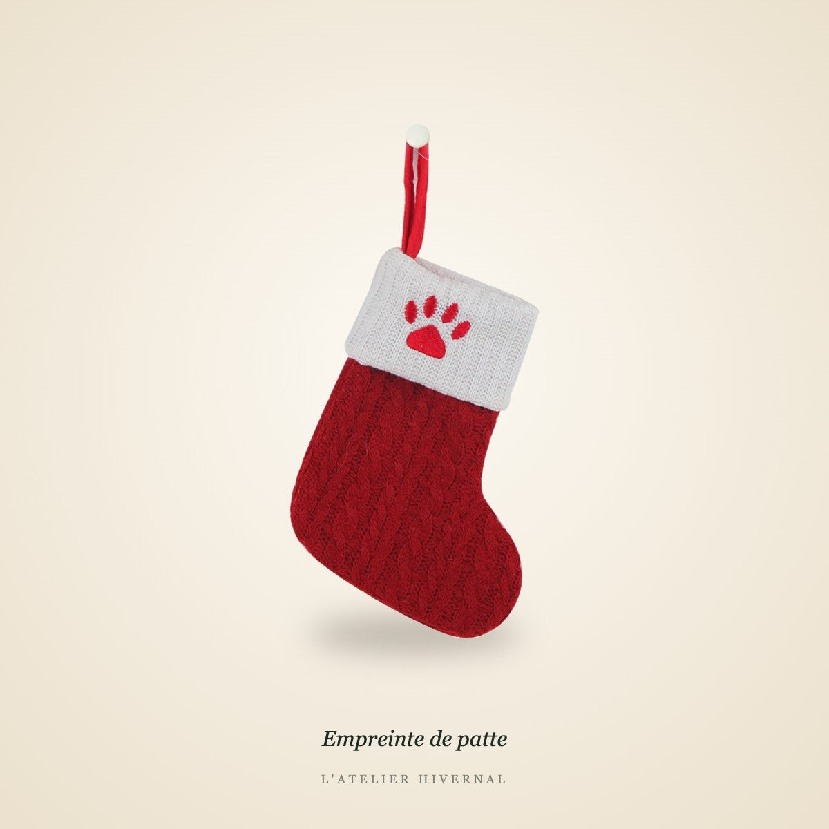 Mini-chaussette de Noël, Empreinte de patte