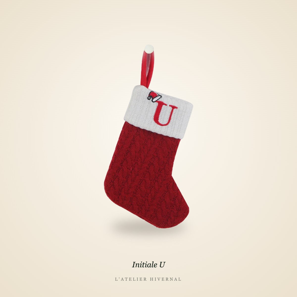 Mini-chaussette de Noël, Initiale U