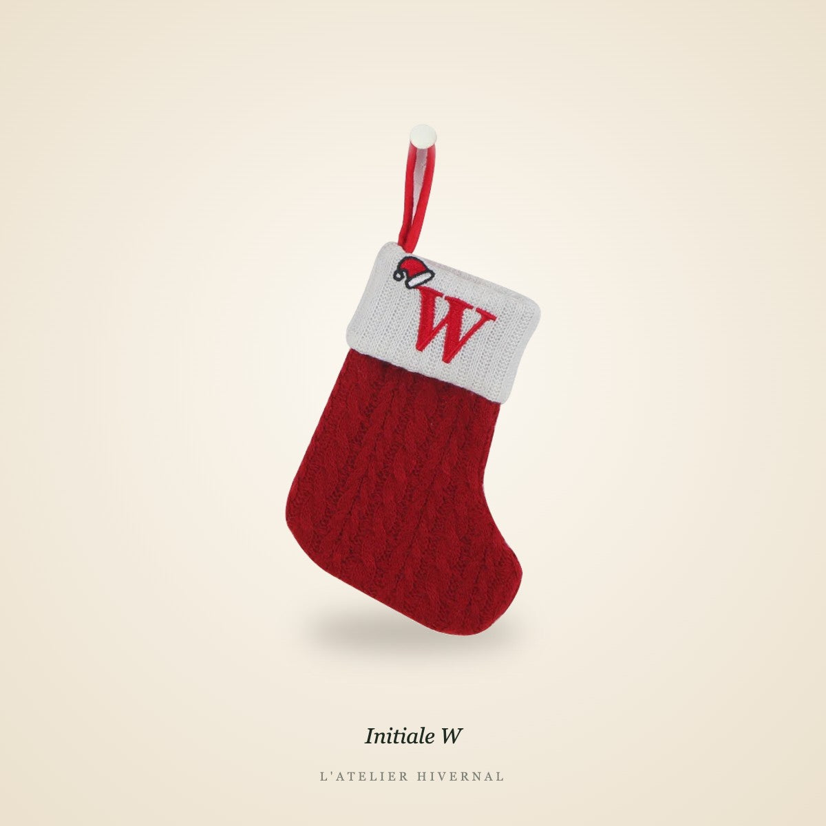 Mini-chaussette de Noël, Initiale W