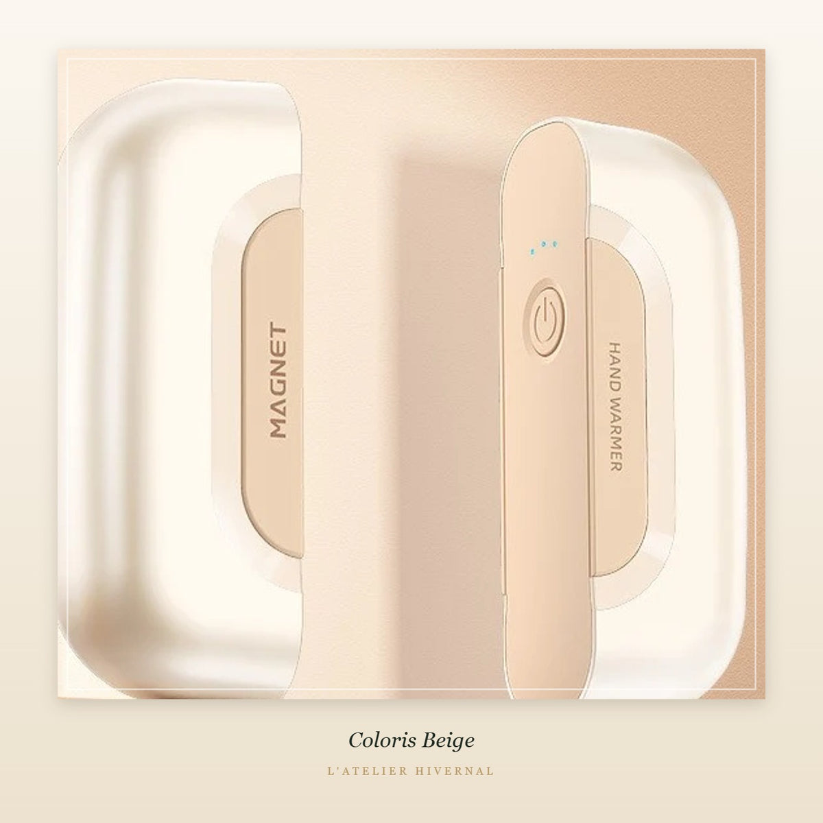 Chauffe-mains magnétique coloris beige