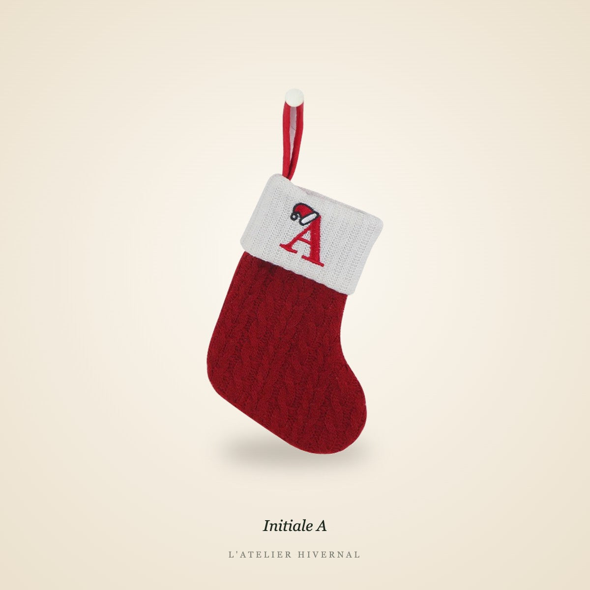 Mini-chaussette de Noël, Initiale A