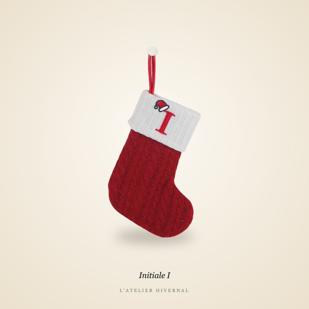 Mini-chaussette de Noël, Initiale I
