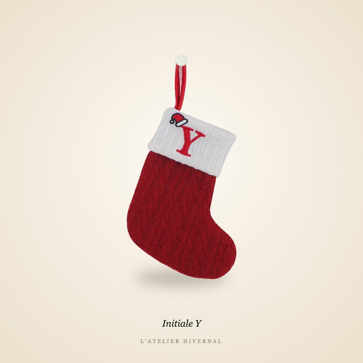 Mini-chaussette de Noël, Initiale Y