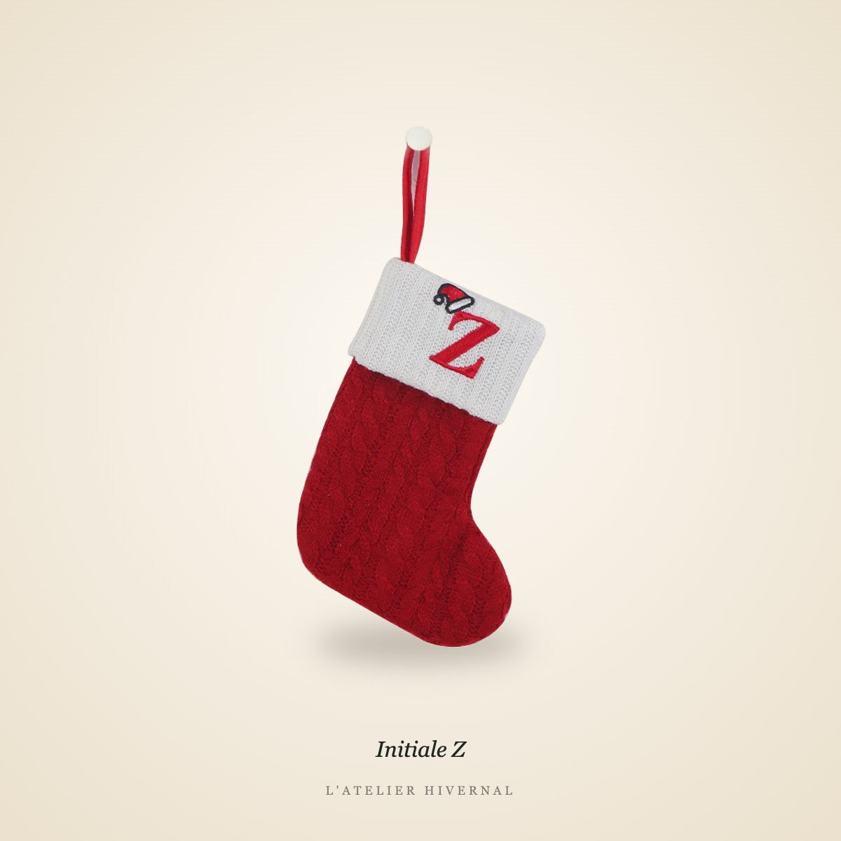 Mini-chaussette de Noël, Initiale Z